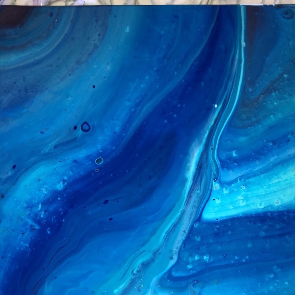 Blue sea acrylic painting